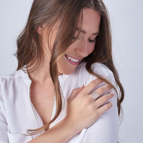 Stylish PURE LOVE Silver Ring with 3 names