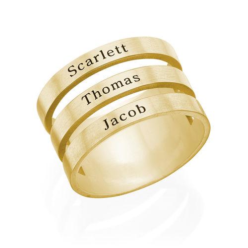 Stylish PURE LOVE Gold Plated Ring with 3 names