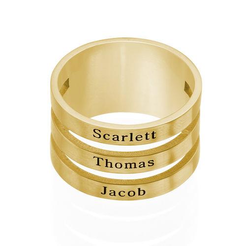 Stylish PURE LOVE Gold Plated Ring with 3 names