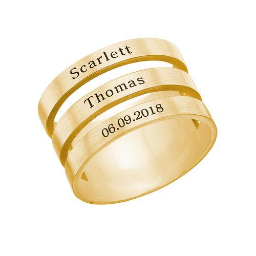 Stylish PURE LOVE Gold Plated Ring with 3 names