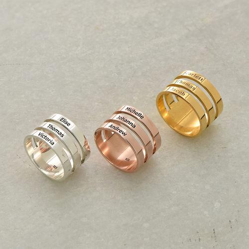 Stylish PURE LOVE Gold Plated Ring with 3 names