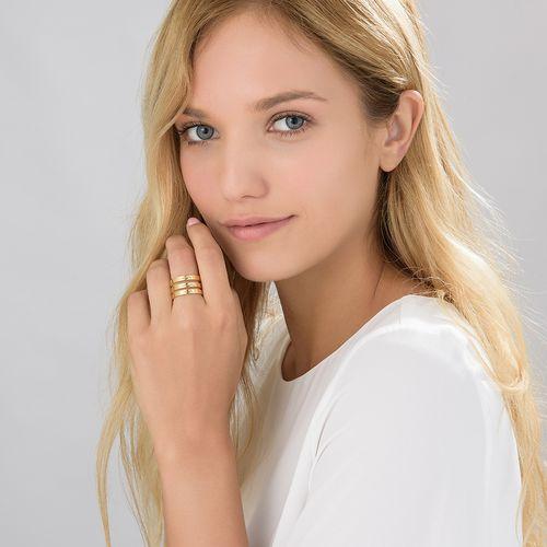 Stylish PURE LOVE Gold Plated Ring with 3 names