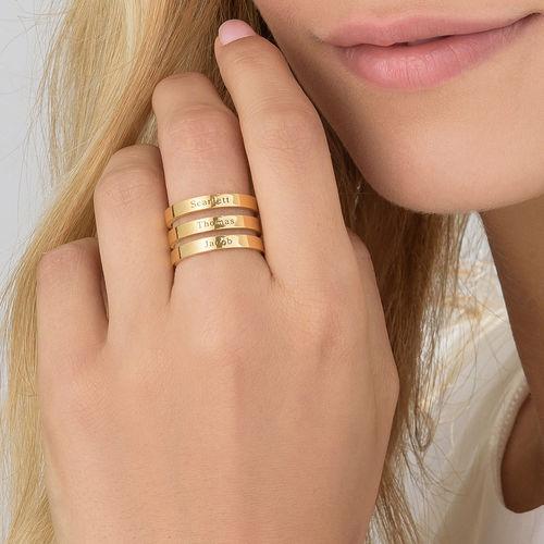 Stylish PURE LOVE Gold Plated Ring with 3 names