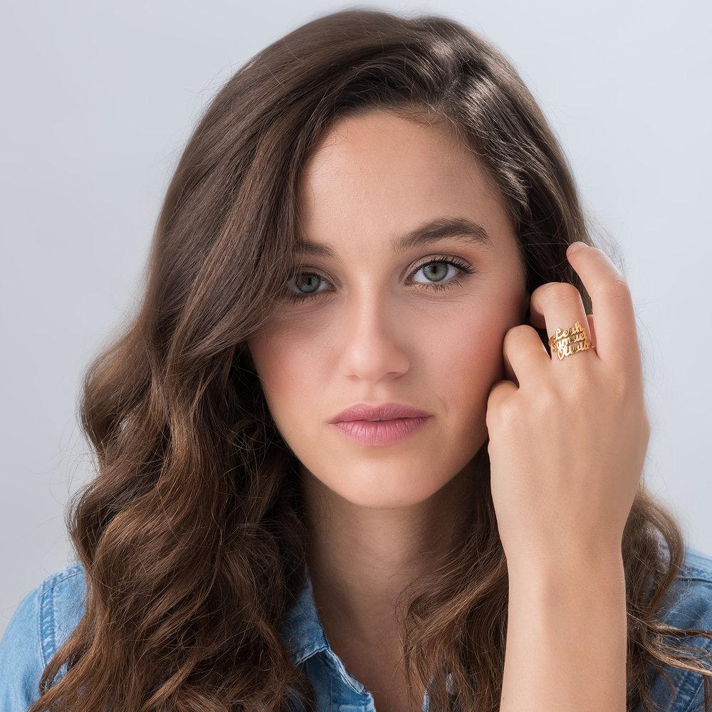 My Crush Ring Three Names Gold Plated