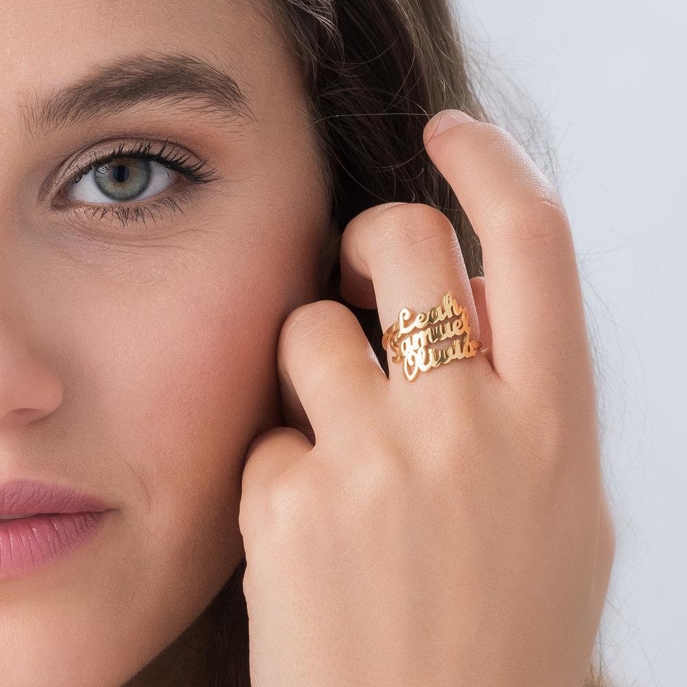 My Crush Ring Three Names Gold Plated