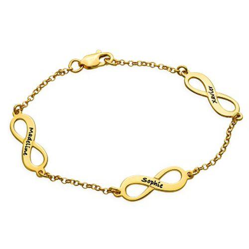 Forever Love Multiple Infinity Bracelet with Gold Plating