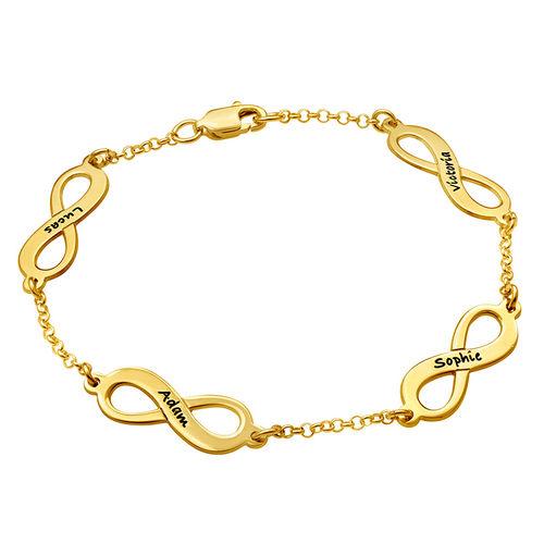 Forever Love Multiple Infinity Bracelet with Gold Plating
