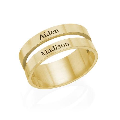 Stylish PURE LOVE Gold Plated Ring with 2 names