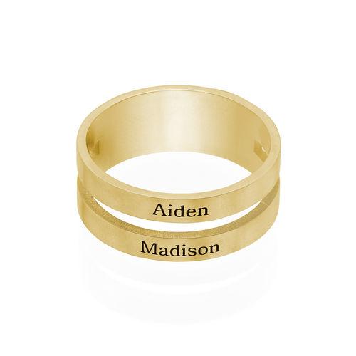 Stylish PURE LOVE Gold Plated Ring with 2 names