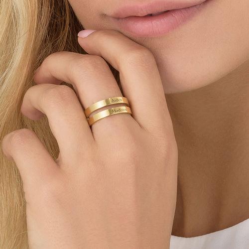 Stylish PURE LOVE Gold Plated Ring with 2 names