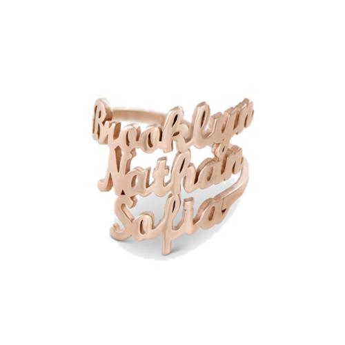 My Crush Ring Three Names Rose Gold Plated