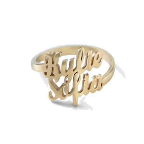 My Crush Ring Two Names Gold Plated