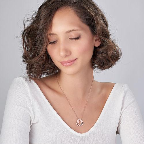 Connected Hearts Necklace Rose Gold Plated
