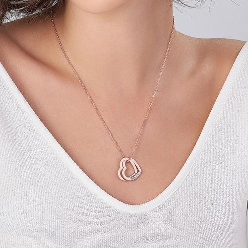 Connected Hearts Necklace Rose Gold Plated