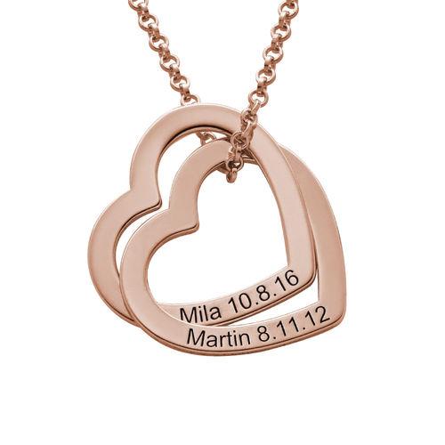 Connected Hearts Necklace Rose Gold Plated