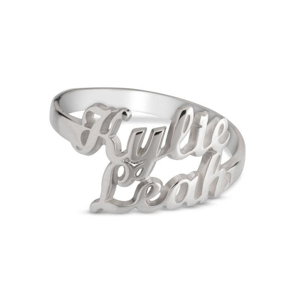 My Crush Ring Two Names Silver